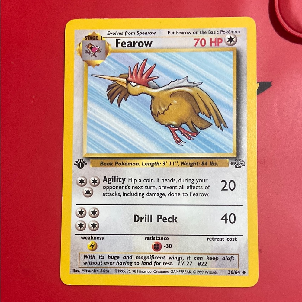 1st Edition Fearow 36/64 Jungle Non Holo Uncommon WoTC Pokémon 1999